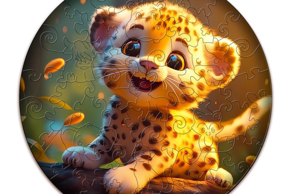 Barn tre puslespill-søt leopard 66d5ae8c44c08