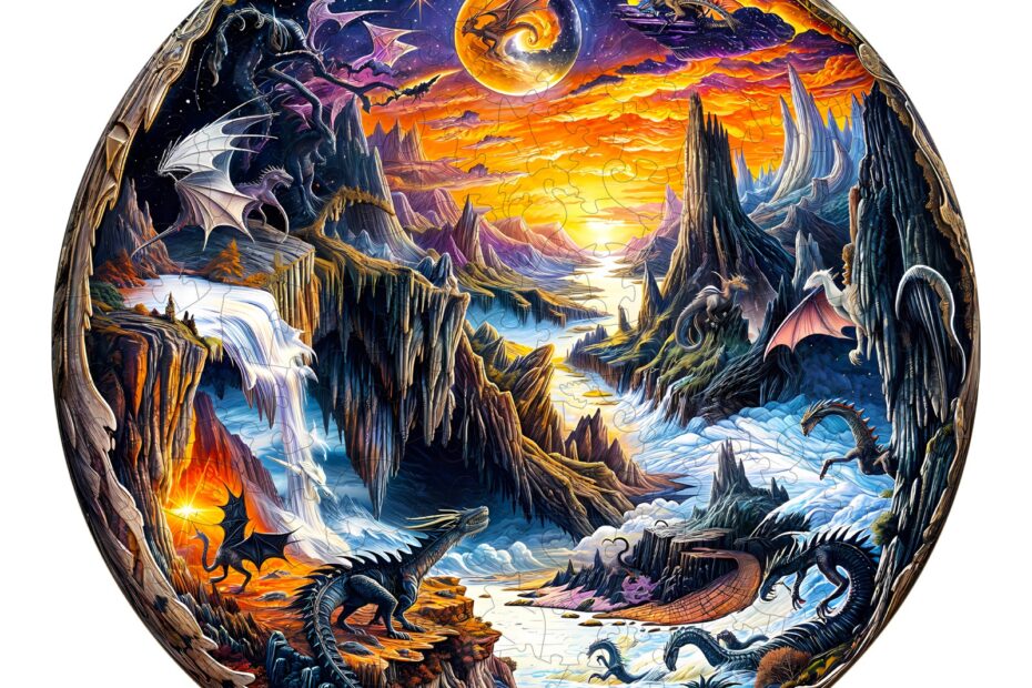 Tre puslespill-3D Fantasy World 66ddf547be8e0
