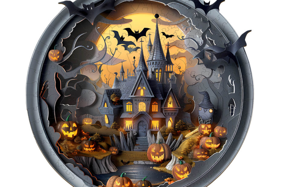 Tre puslespill-3D Halloween Castle 3 66e14d22bd286