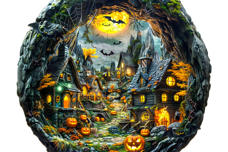 Tre puslespill-3D Halloween natt 66e1199a4a902