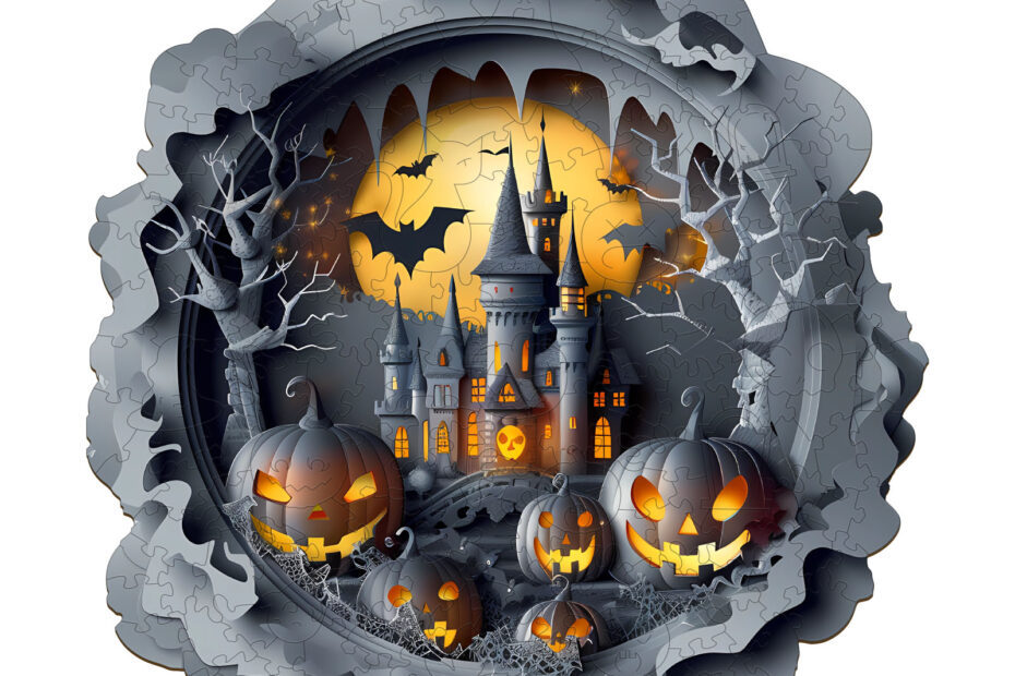 Tre puslespill-3D Halloween Castle 66db3845316cd