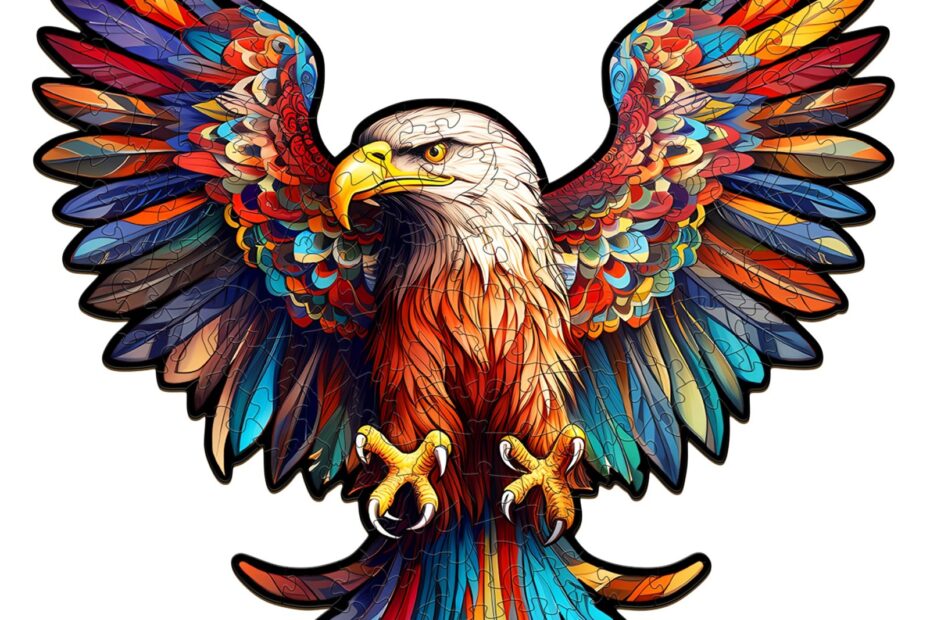 Tre puslespill-Bald Eagle med spredte vinger 66eaced0d8977