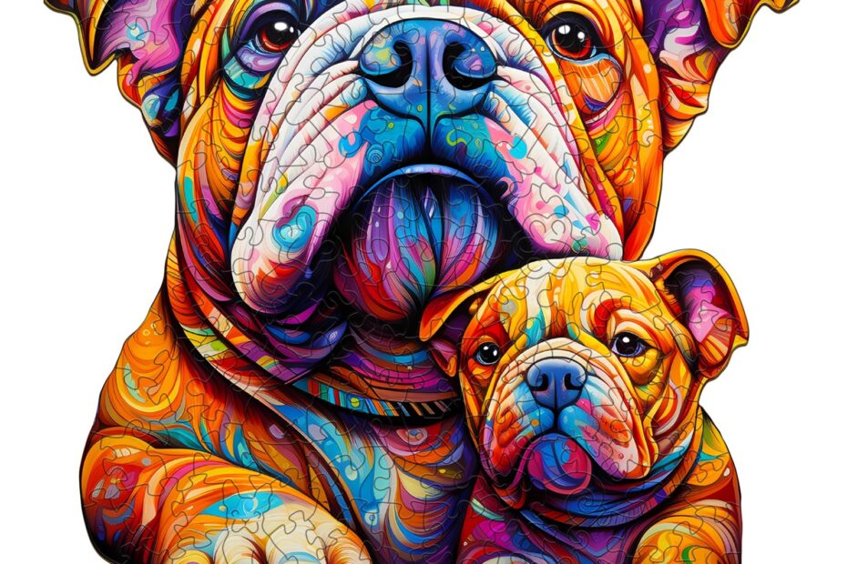 Tre puslespill-Bulldog familie 66e4f797f12f6