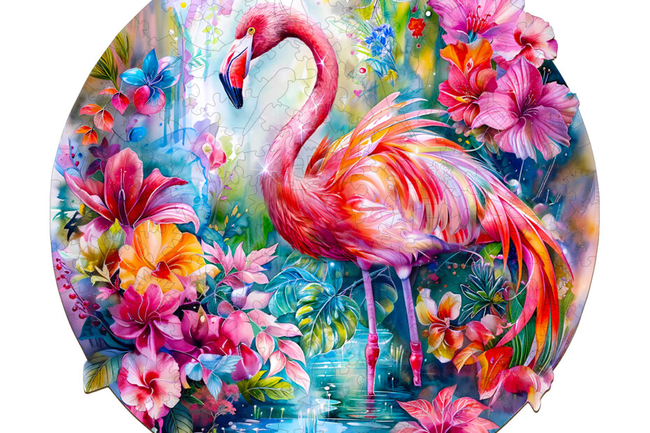 Tre puslespill – Sjarmerende flamingo 66d83cc3ccee0