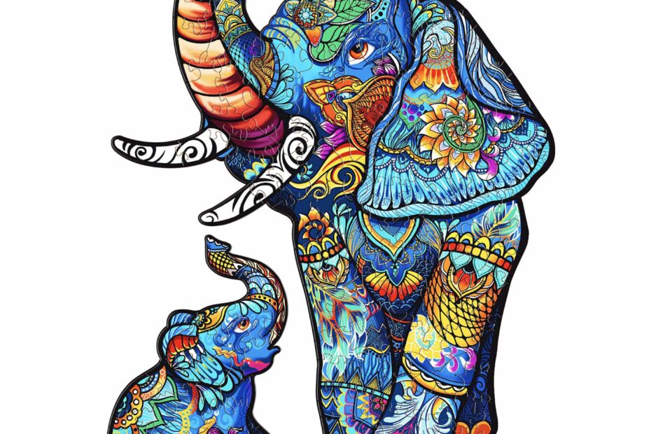 Tre puslespill-ELEFANT FAMILIE 66d83049793b2