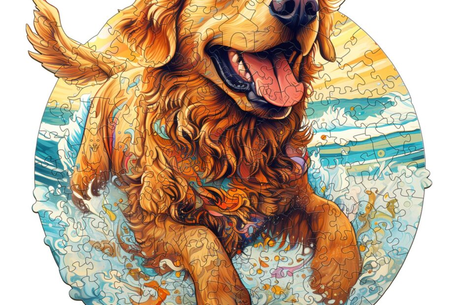 Tre puslespill-Happy Golden Retriever 66d6c4fa3d918