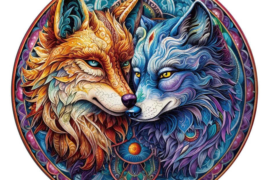 Tre puslespill-MANDALA YIN YANG WOLF 2 66e5e4d9868ae