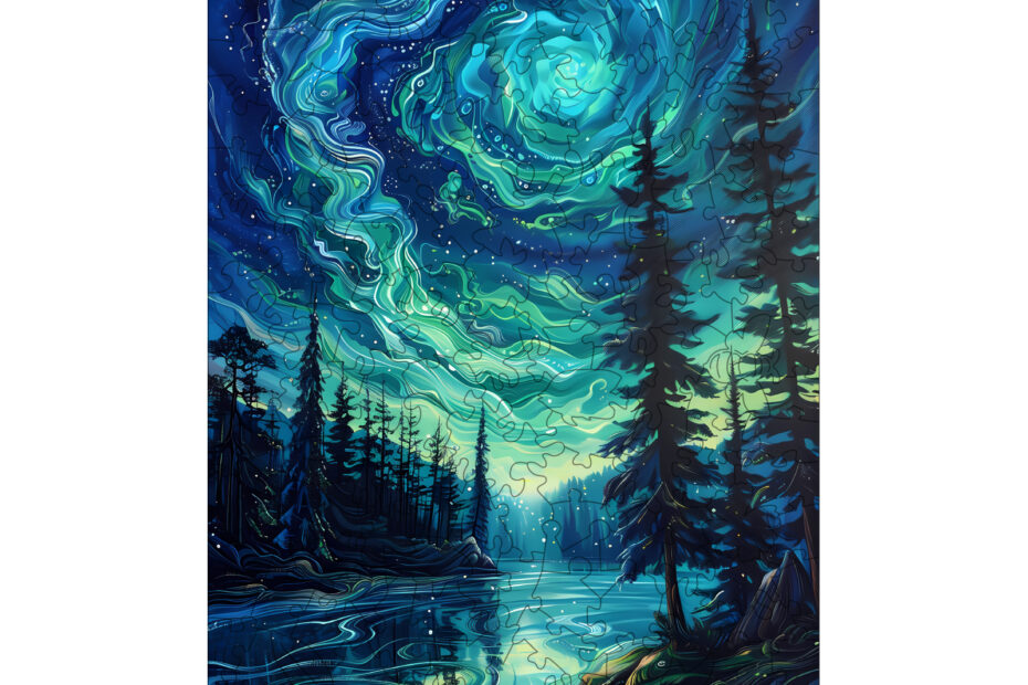 Tre puslespill-Night Aurora 2 66ec0ec695ab3