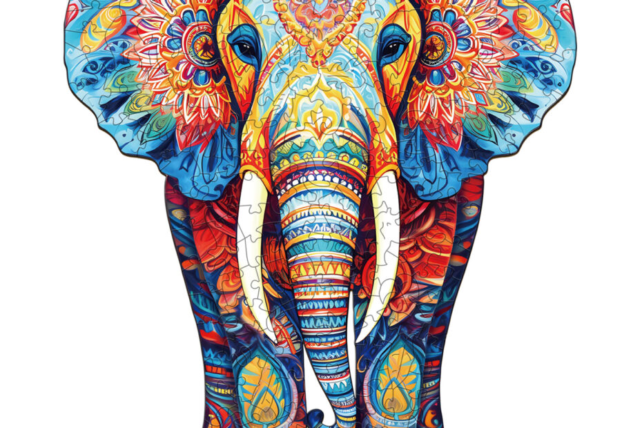 Tre puslespill – oransje elefant 66e6941996811