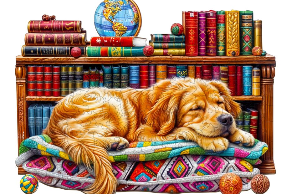 Tre puslespill-sovende Golden Retriever 66e91381724ba