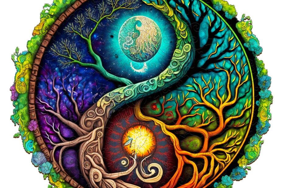 Tre puslespill-Yin-Yang Livets tre 66eb2bce7b44d