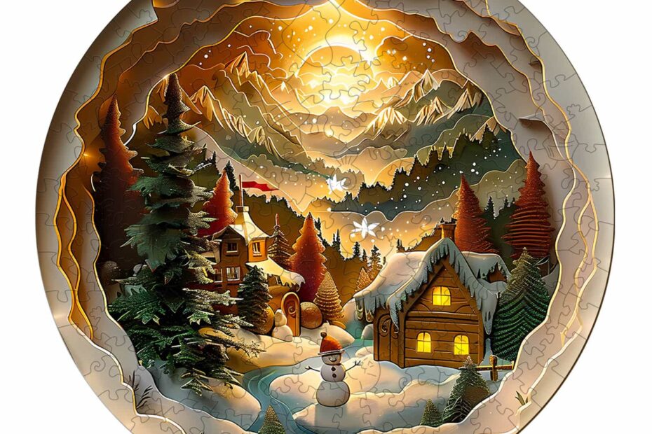 3D Christmas Village 2 – Wooden Jigsaw Puzzle