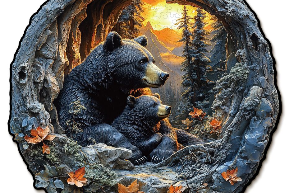 Wooden Jigsaw Puzzle – Bear Cuddle