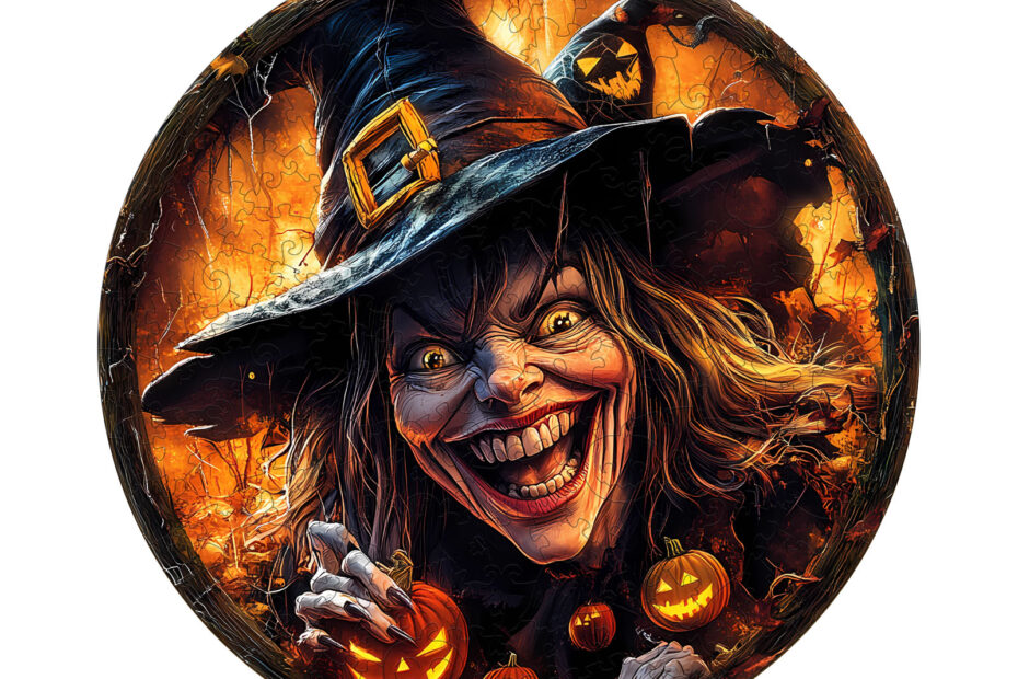 Wooden Jigsaw Puzzle – Halloween witch