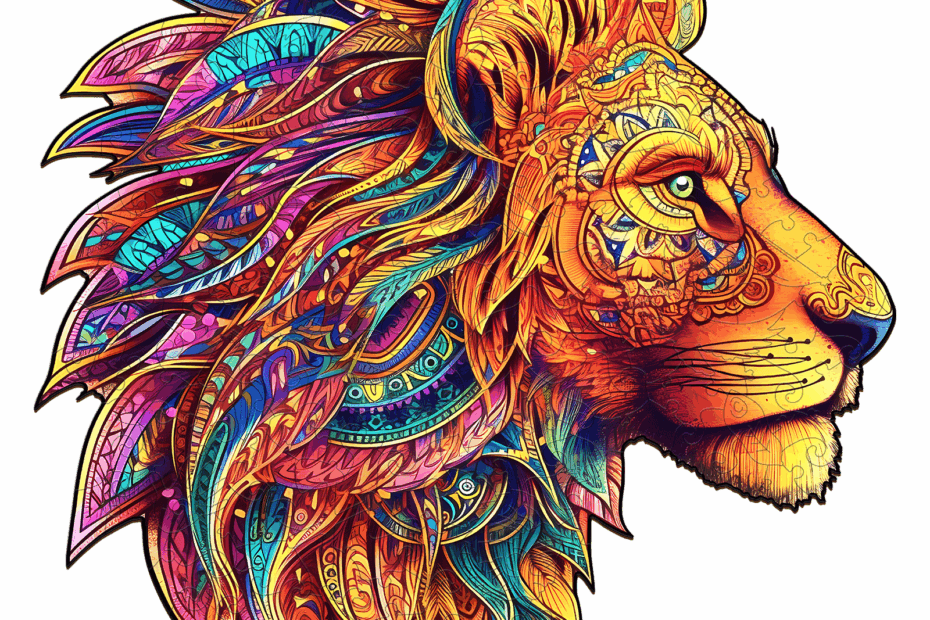 Wooden Jigsaw Puzzle-Mighty Lion
