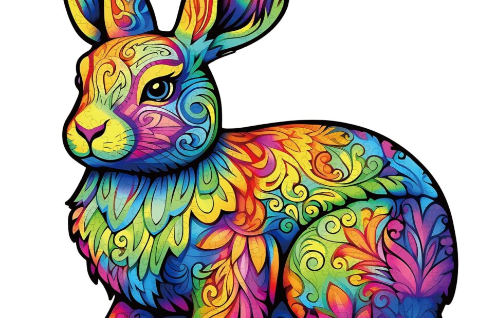 Wooden Jigsaw Puzzle-Cute Rabbit